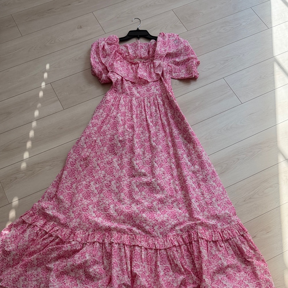 LoveShackFancy Pink Floral Dress